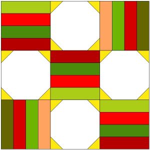 9 patch holiday friends quilt diagram
