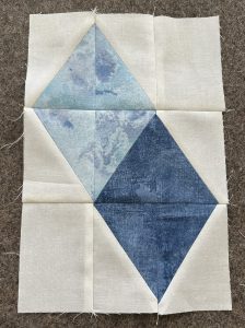 quilt block with two diamonds